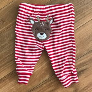 Carters newborn red and white striped pants